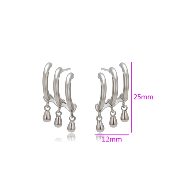 Dangle Drop Earrings | Platinum Plated | Luxury Jewelry - Picture 3 of 10